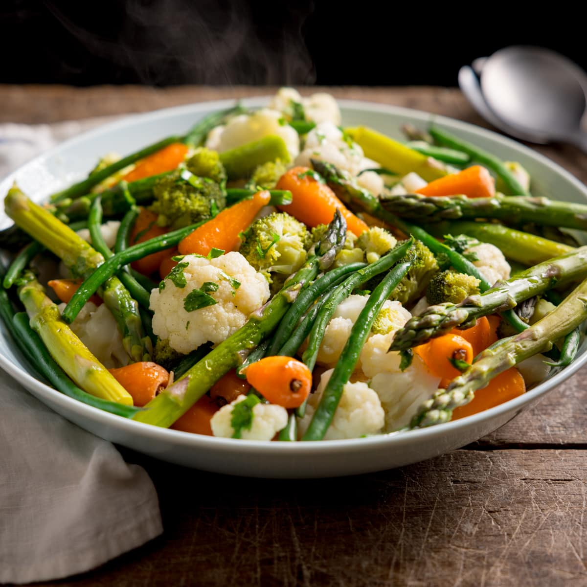 Steamed mixed vegetables
